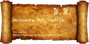 Weinwurm Mátyás névjegykártya